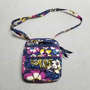 Vera Bradley Crossbody Pocketbook Blue/Purple Floral "African Violet "